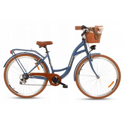 Mestský retro bicykel Goetze Mood 28" 7-prevodový tmavo modrá matná + košík
